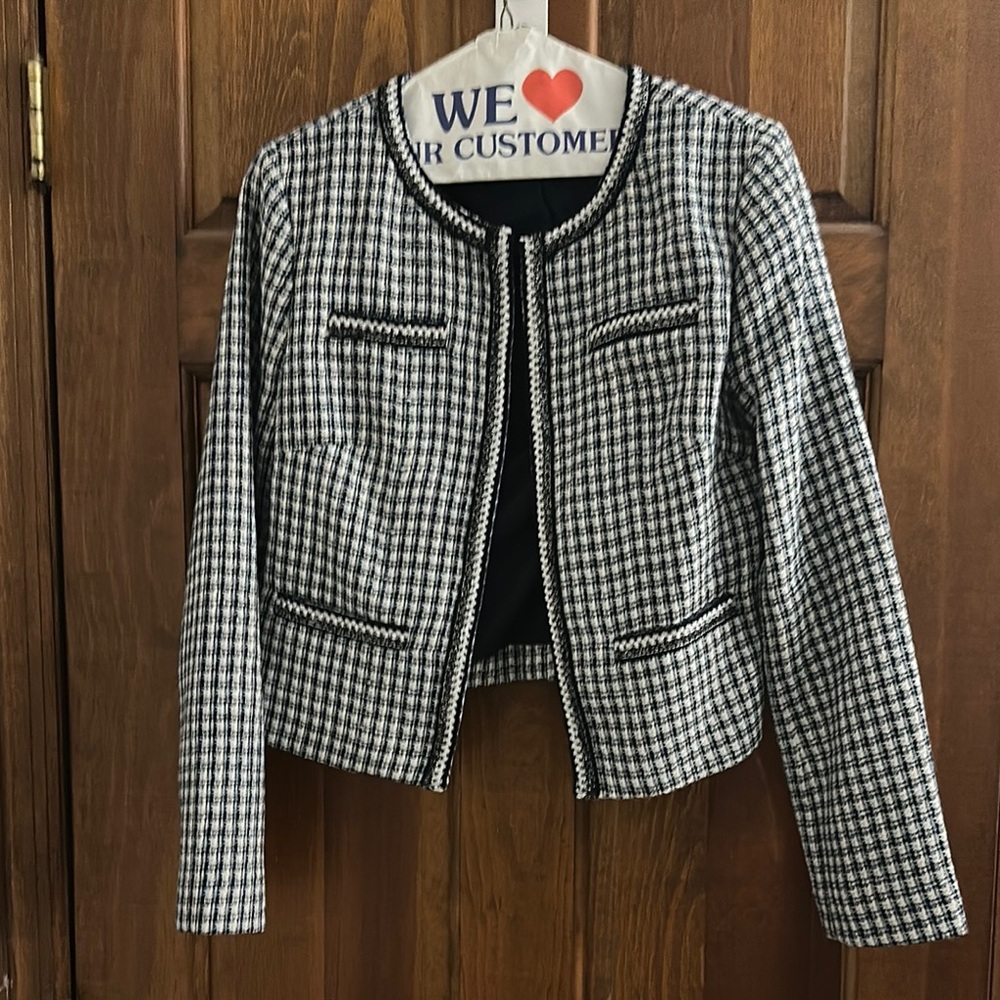 Express White and Blue Blazer Tailored Fit